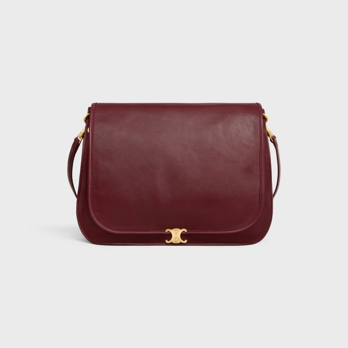 celine soft triomphe besace natural grain leather shoulder bag